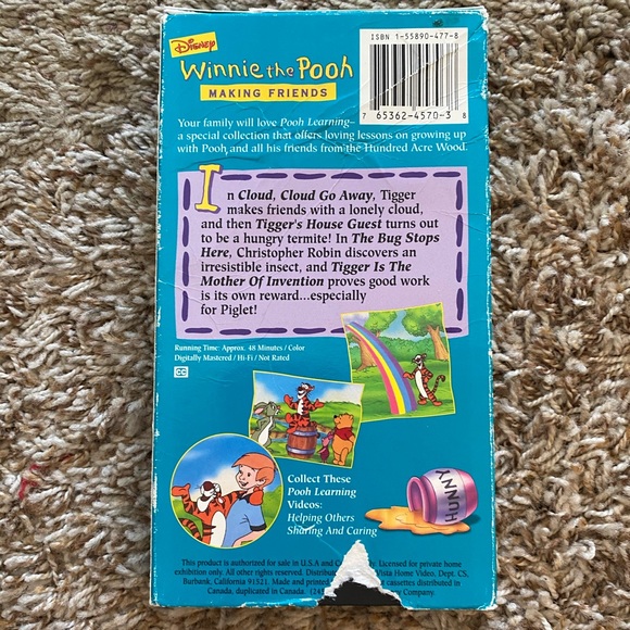 DISNEY WINNIE THE POOH MAKING FRIENDS VHS - Picture 2 of 2